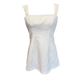 Cinq a Sept Tunic Tank Top Womens 10 Milkmaid Babydoll White Square Neck Angel